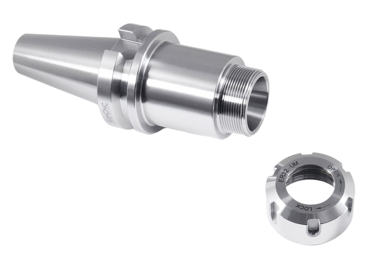 Premium V-Flange  CAT40 and BT40 to ER Style Collet Chucks, Balanced to 20,000 RPM at G2.5