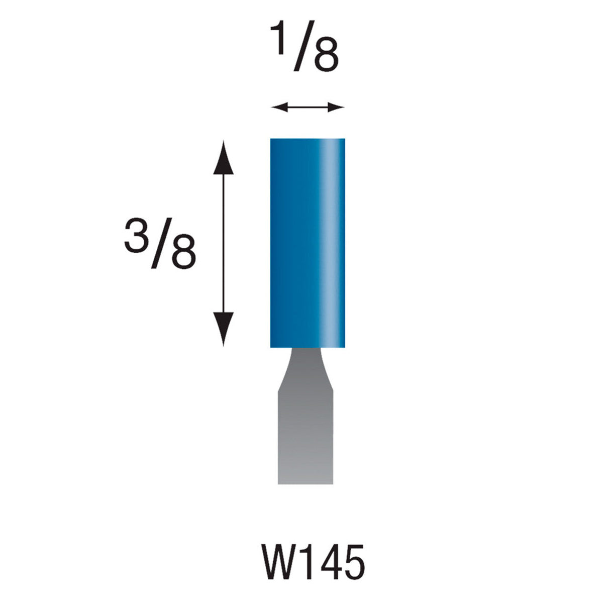 Blue Mounted Stones - "W" Style 1/8" Shank (Pkg. of 24)