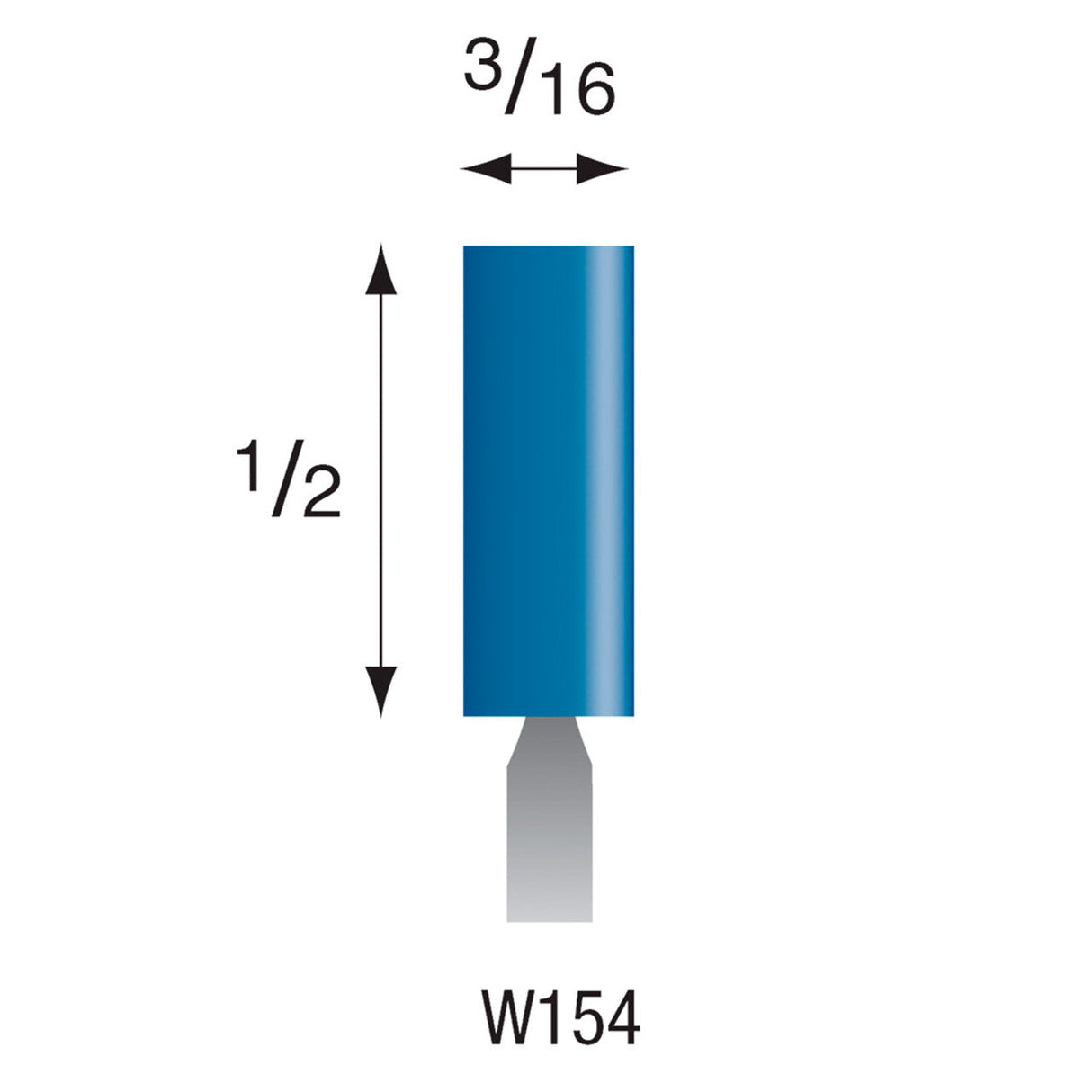 Blue Mounted Stones - "W" Style 1/8" Shank (Pkg. of 24)