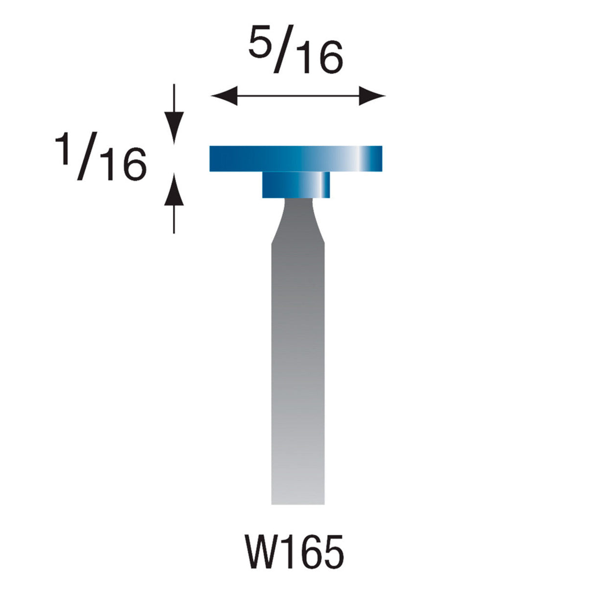 Blue Mounted Stones - "W" Style 1/8" Shank (Pkg. of 24)