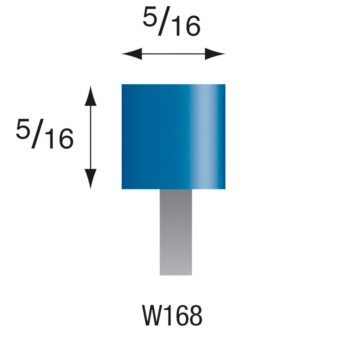 Blue Mounted Stones - "W" Style 1/8" Shank (Pkg. of 24)