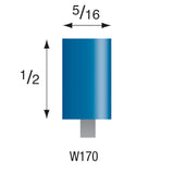 Blue Mounted Stones - "W" Style 1/8" Shank (Pkg. of 24)