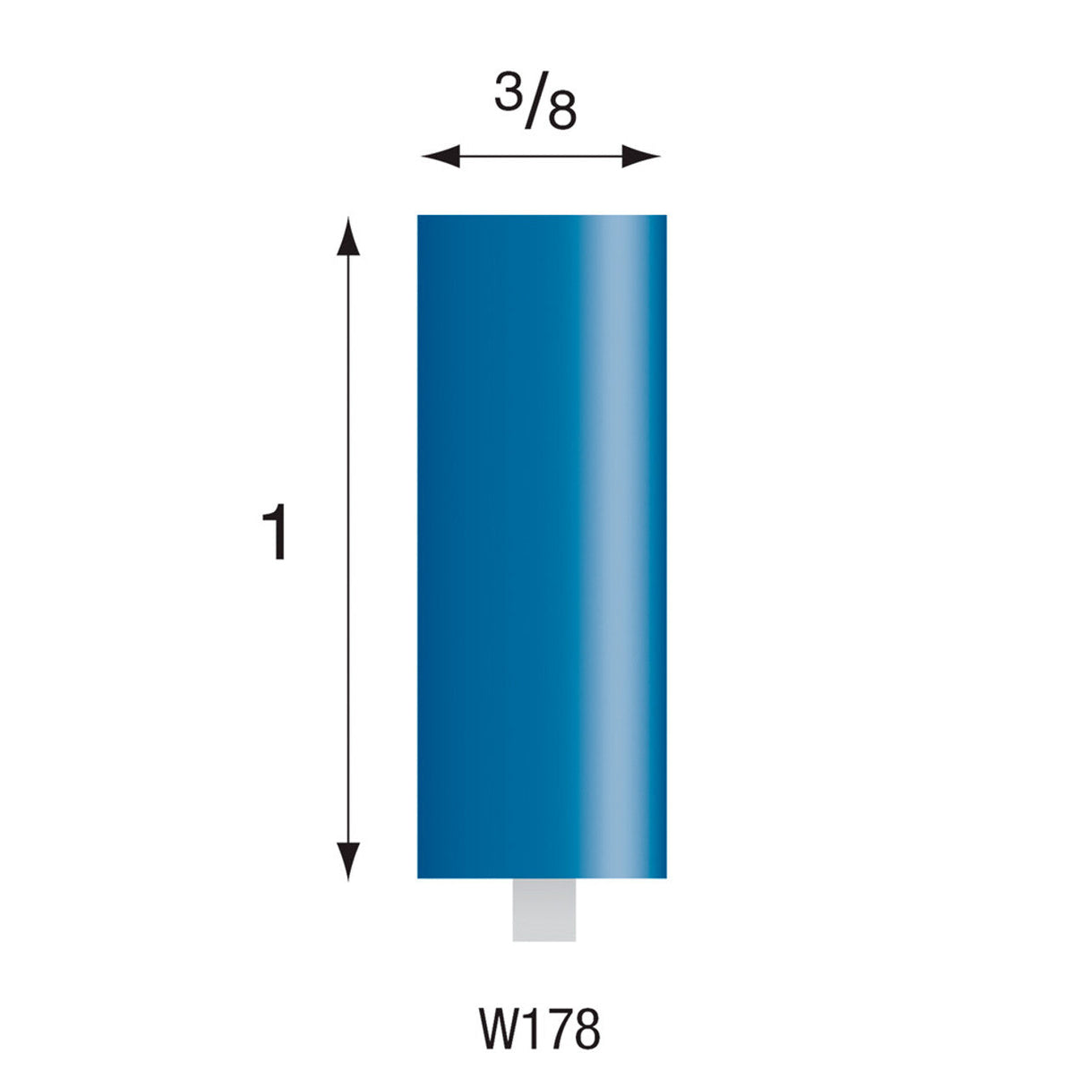 Blue Mounted Stones - "W" Style 1/8" Shank (Pkg. of 24)