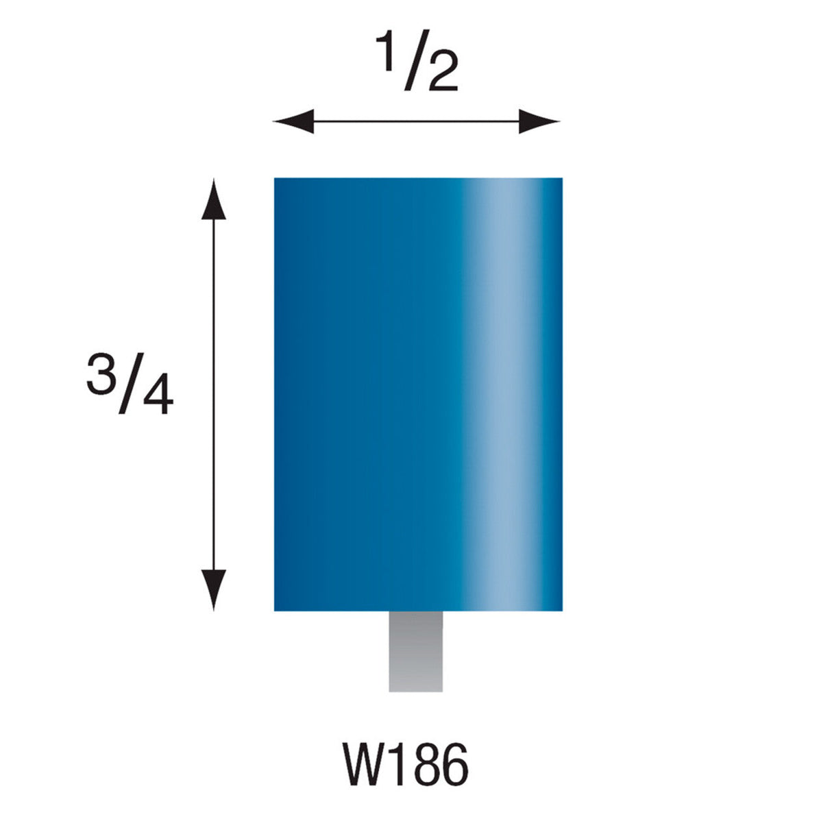 Blue Mounted Stones - "W" Style 1/8" Shank (Pkg. of 24)