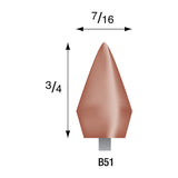 Red Mounted Stones - "B" Style - 1/8" Shank (Pkg. of 24)