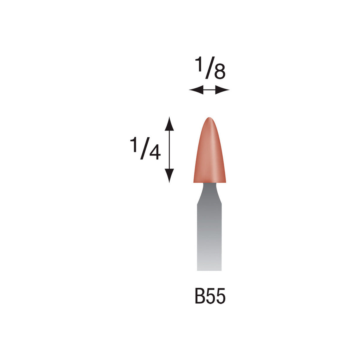 Red Mounted Stones - "B" Style - 1/8" Shank (Pkg. of 24)