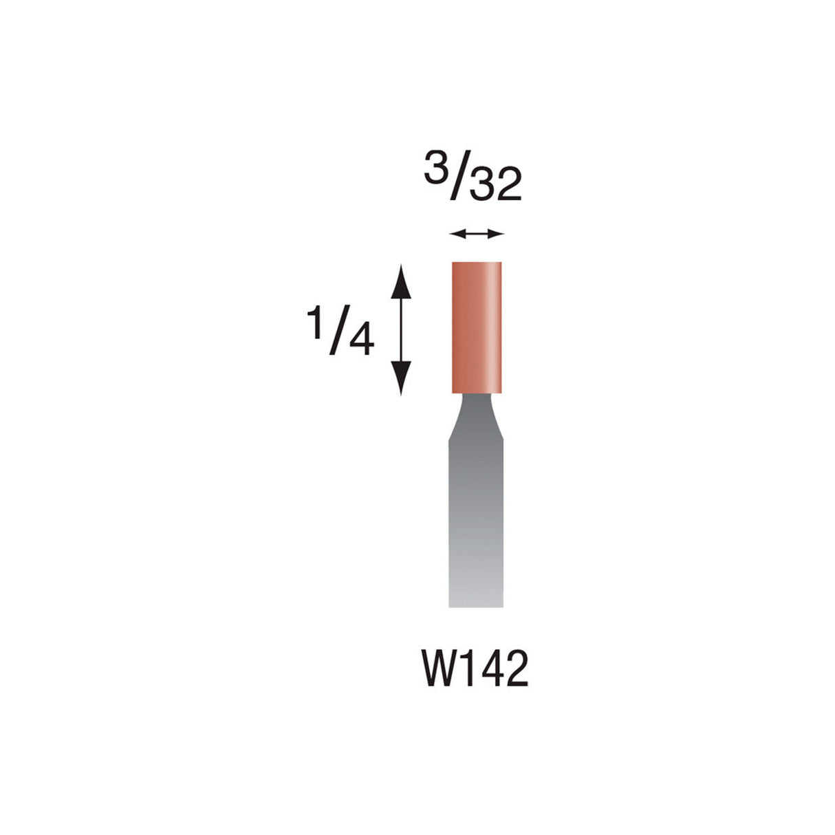 Red Mounted Stones - "W" Style - 1/8" Shank (Pkg. of 24)