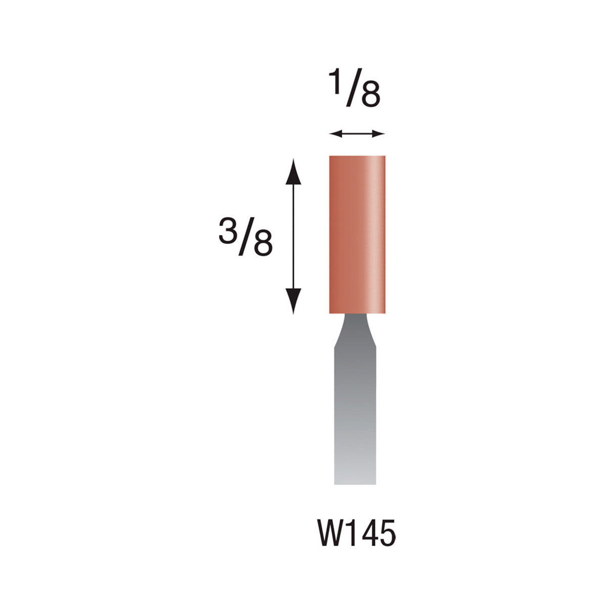 Red Mounted Stones - "W" Style - 1/8" Shank (Pkg. of 24)