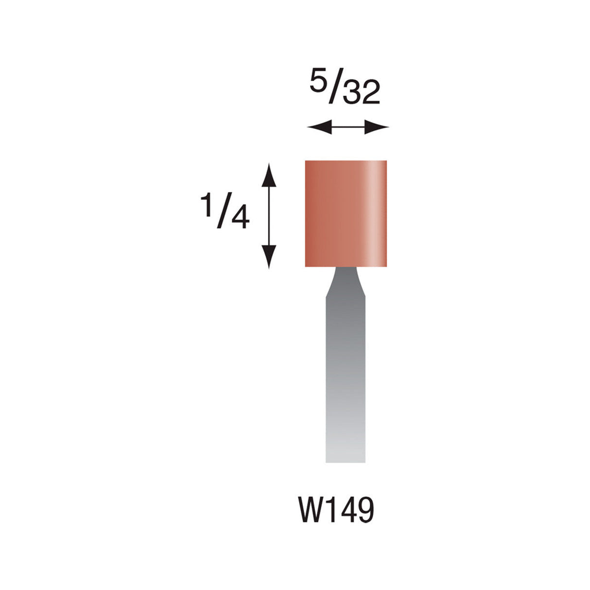 Red Mounted Stones - "W" Style - 1/8" Shank (Pkg. of 24)