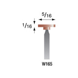 Red Mounted Stones - "W" Style - 1/8" Shank (Pkg. of 24)