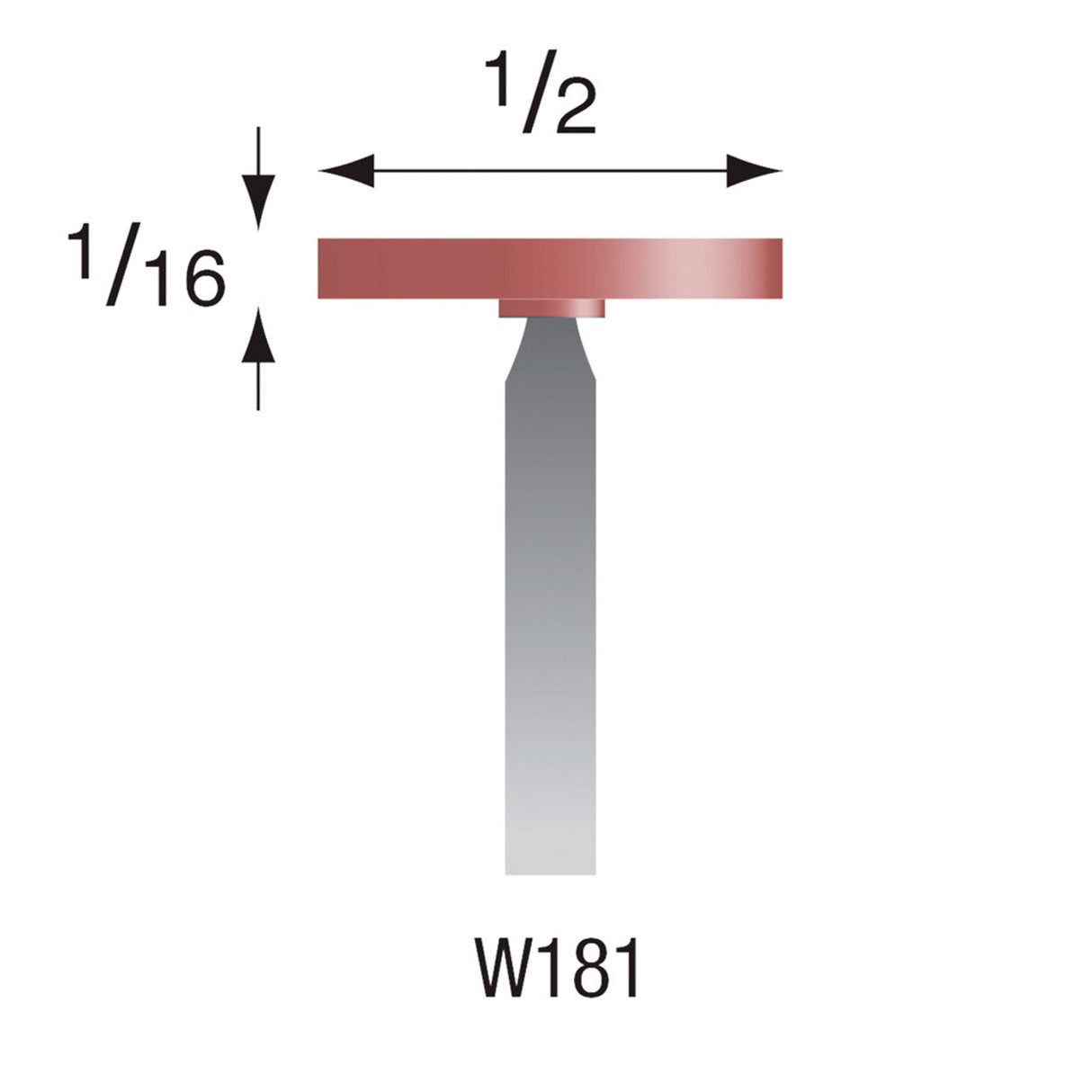 Red Mounted Stones - "W" Style - 1/8" Shank (Pkg. of 24)