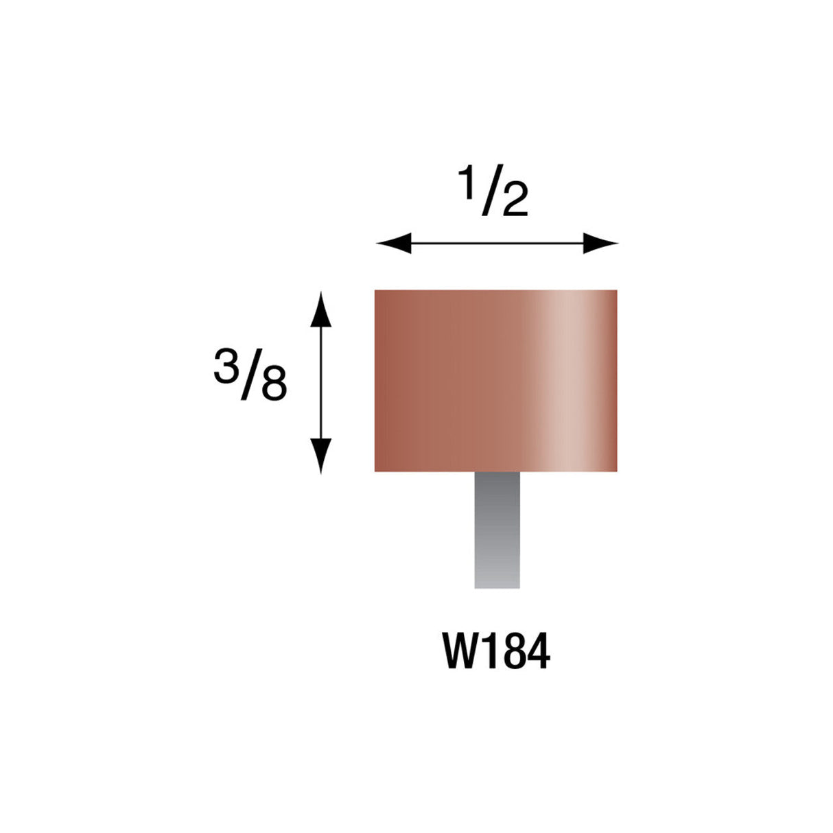 Red Mounted Stones - "W" Style - 1/8" Shank (Pkg. of 24)