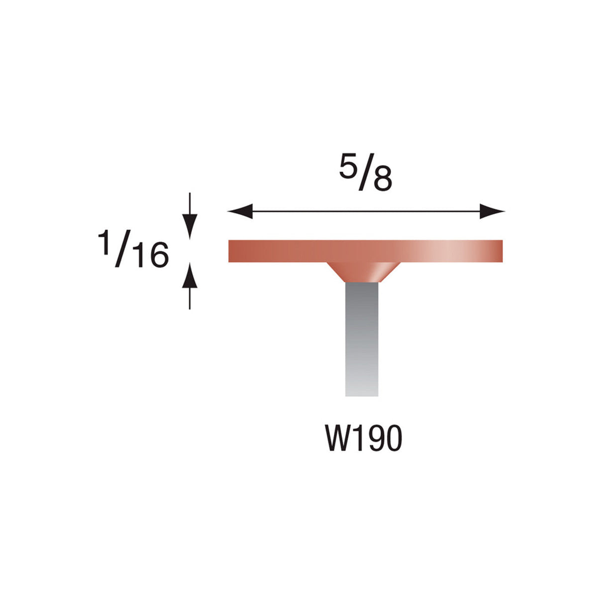 Red Mounted Stones - "W" Style - 1/8" Shank (Pkg. of 24)