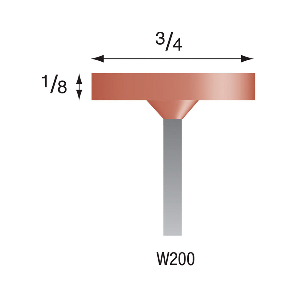 Red Mounted Stones - "W" Style - 1/8" Shank (Pkg. of 24)