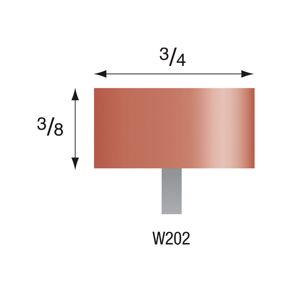 Red Mounted Stones - "W" Style - 1/8" Shank (Pkg. of 24)