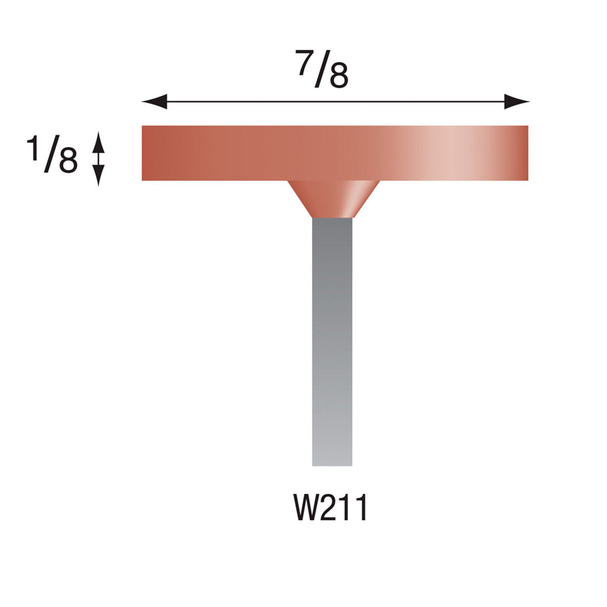 Red Mounted Stones - "W" Style - 1/8" Shank (Pkg. of 24)