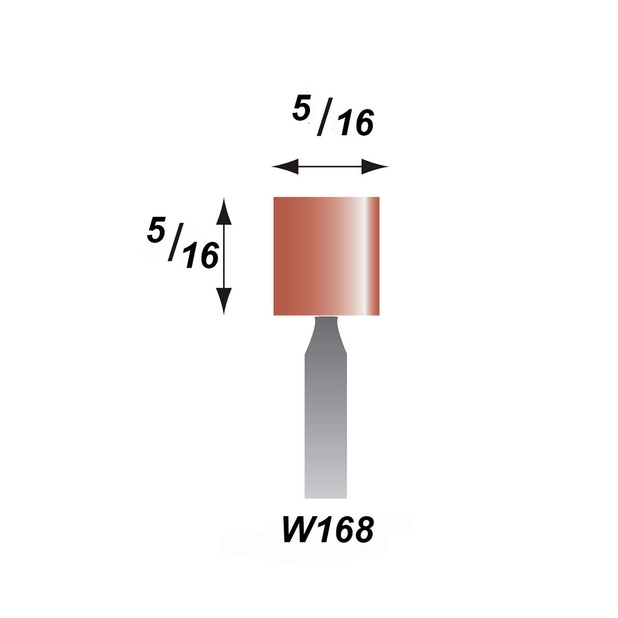 Red Mounted Stones, 1/8" Shank - W168, Pkg. of 12