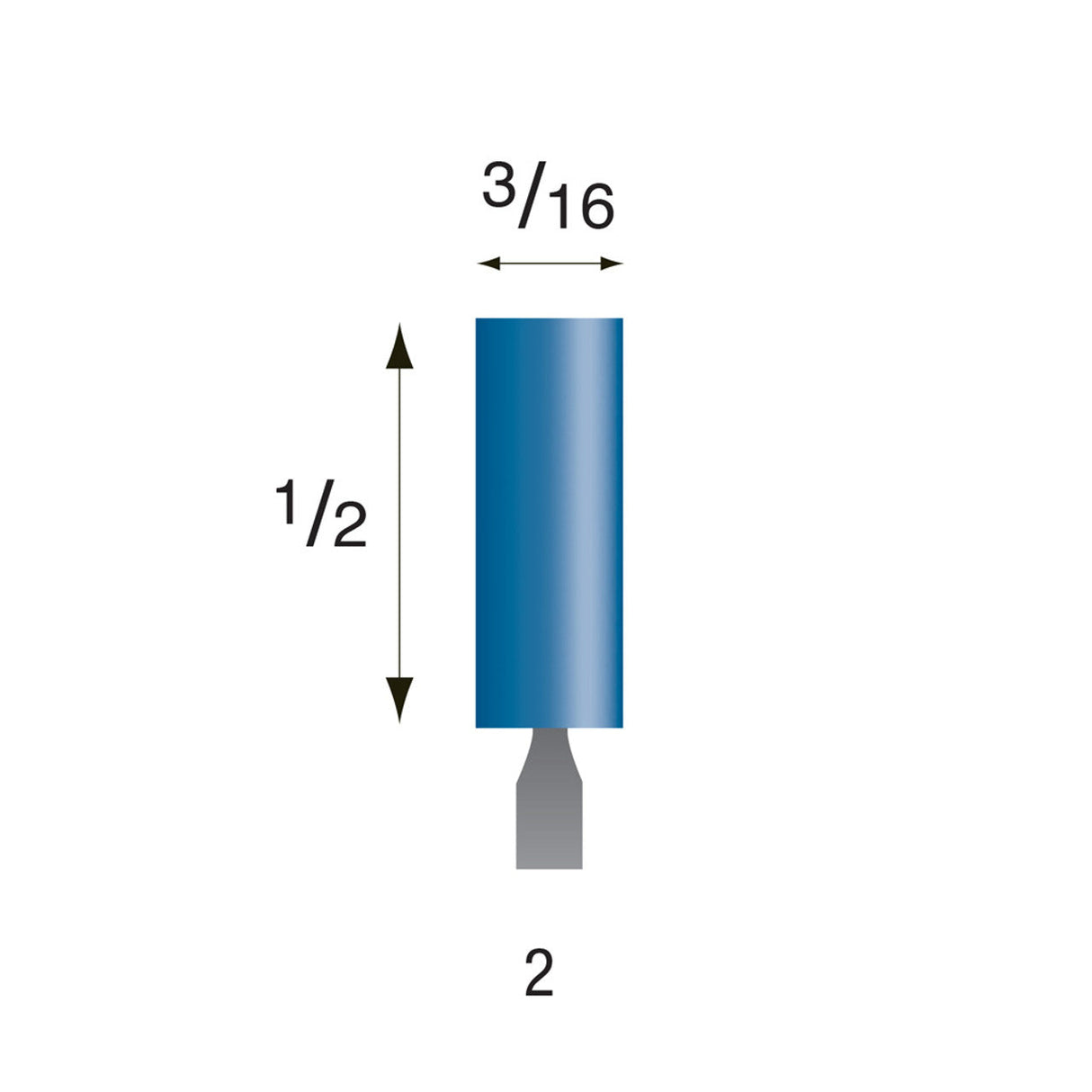 Blue Mounted Points, 3/32" Shank (Pkg. of 24)