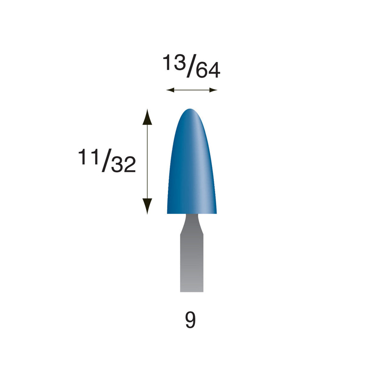 Blue Mounted Points, 3/32" Shank (Pkg. of 24)