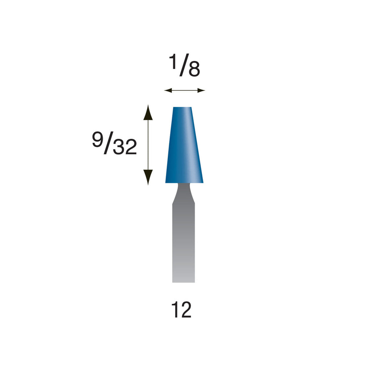 Blue Mounted Points, 3/32" Shank (Pkg. of 24)