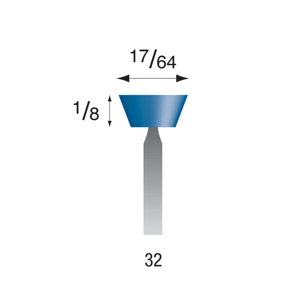 Blue Mounted Points, 3/32" Shank (Pkg. of 24)