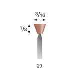 Red Mounted Points, 3/32" Shank (Pkg. of 24)