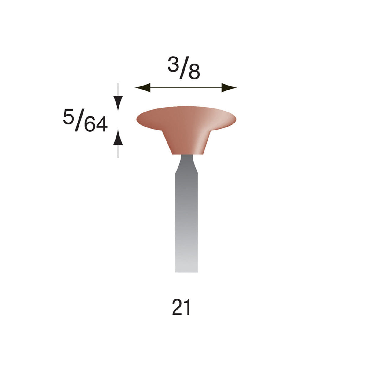 Red Mounted Points, 3/32" Shank (Pkg. of 24)