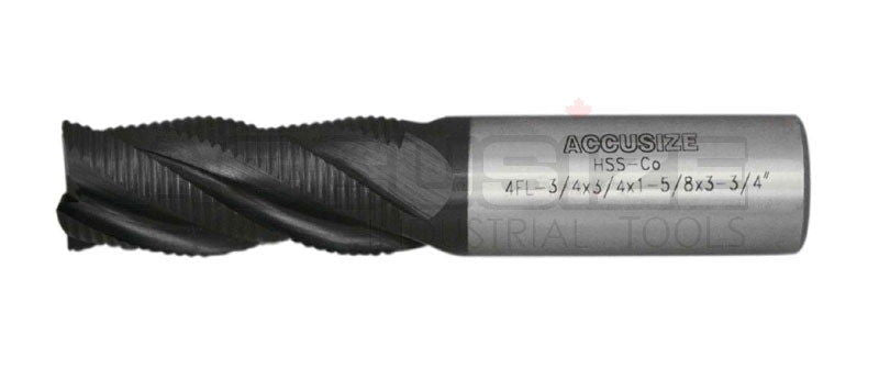 Fine Tooth, TiAlN Coated, M42-8% Cobalt Roughing End Mills