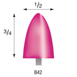 Pink Mounted Stones - Style "B" - 1/8" Shank (Pkg. of 24)