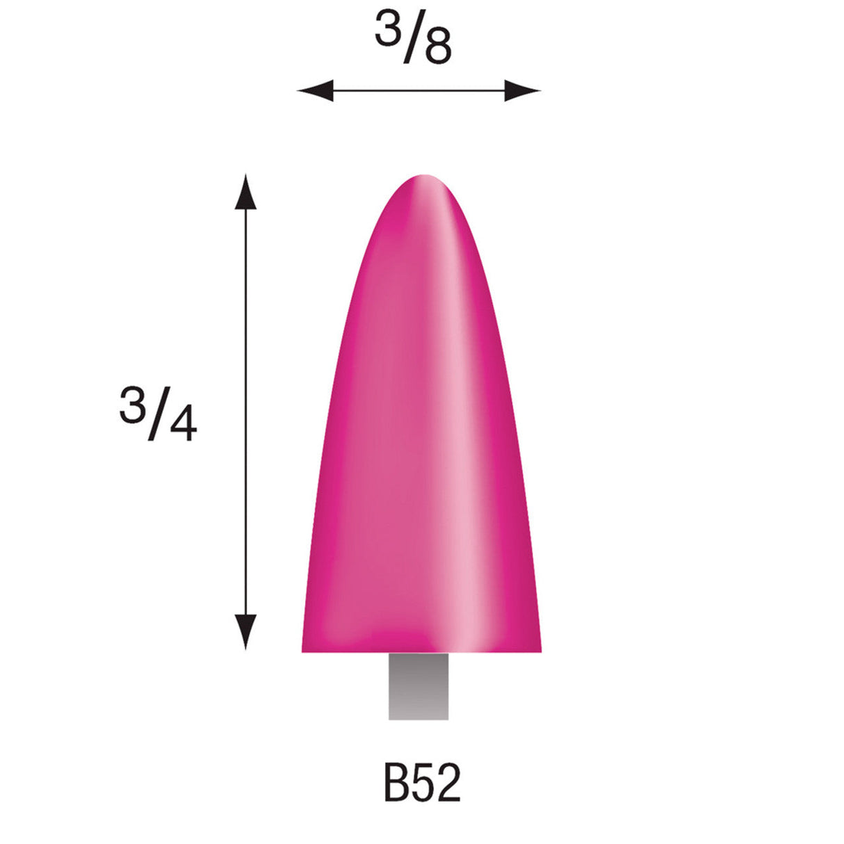 Pink Mounted Stones - Style "B" - 1/8" Shank (Pkg. of 24)