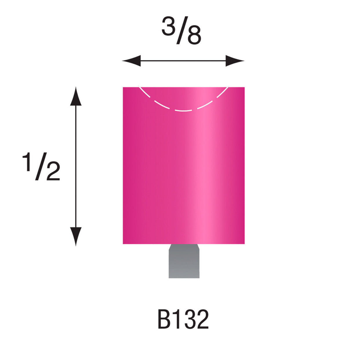 Pink Mounted Stones - Style "B" - 1/8" Shank (Pkg. of 24)