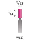 Pink Mounted Stones - Style "W"- 1/8" Shank (Pkg. of 24)