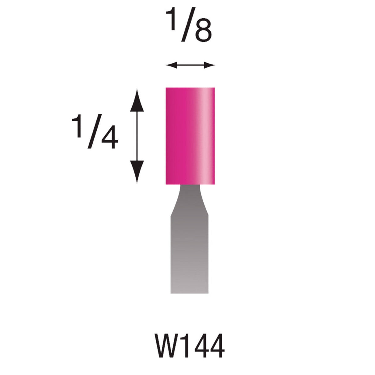 Pink Mounted Stones - Style "W"- 1/8" Shank (Pkg. of 24)