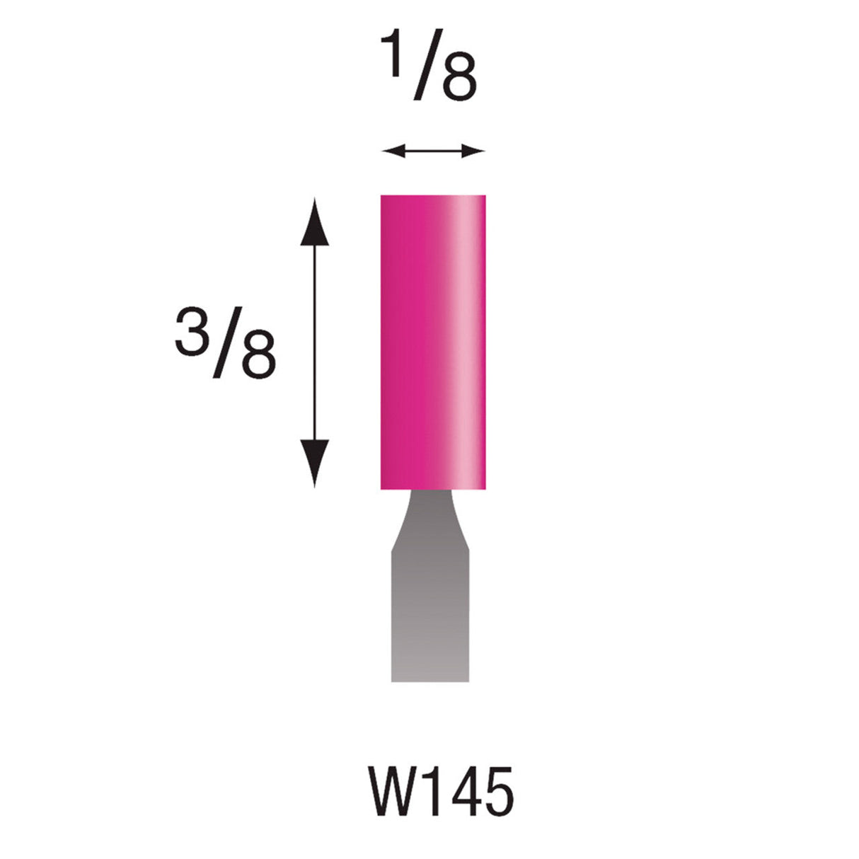 Pink Mounted Stones - Style "W"- 1/8" Shank (Pkg. of 24)