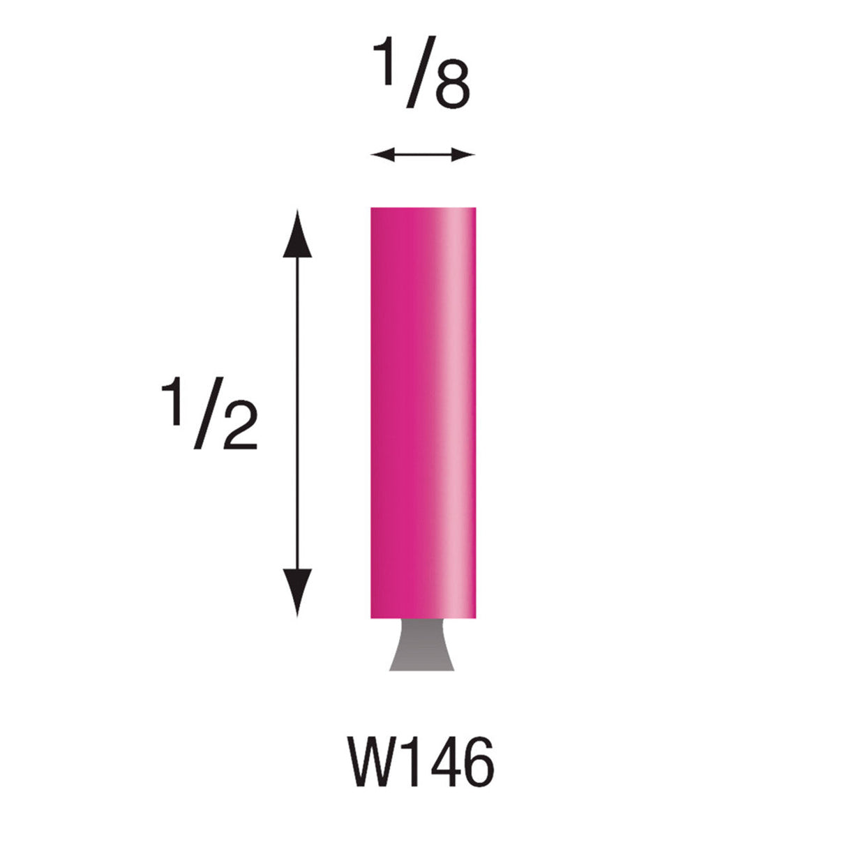 Pink Mounted Stones - Style "W"- 1/8" Shank (Pkg. of 24)