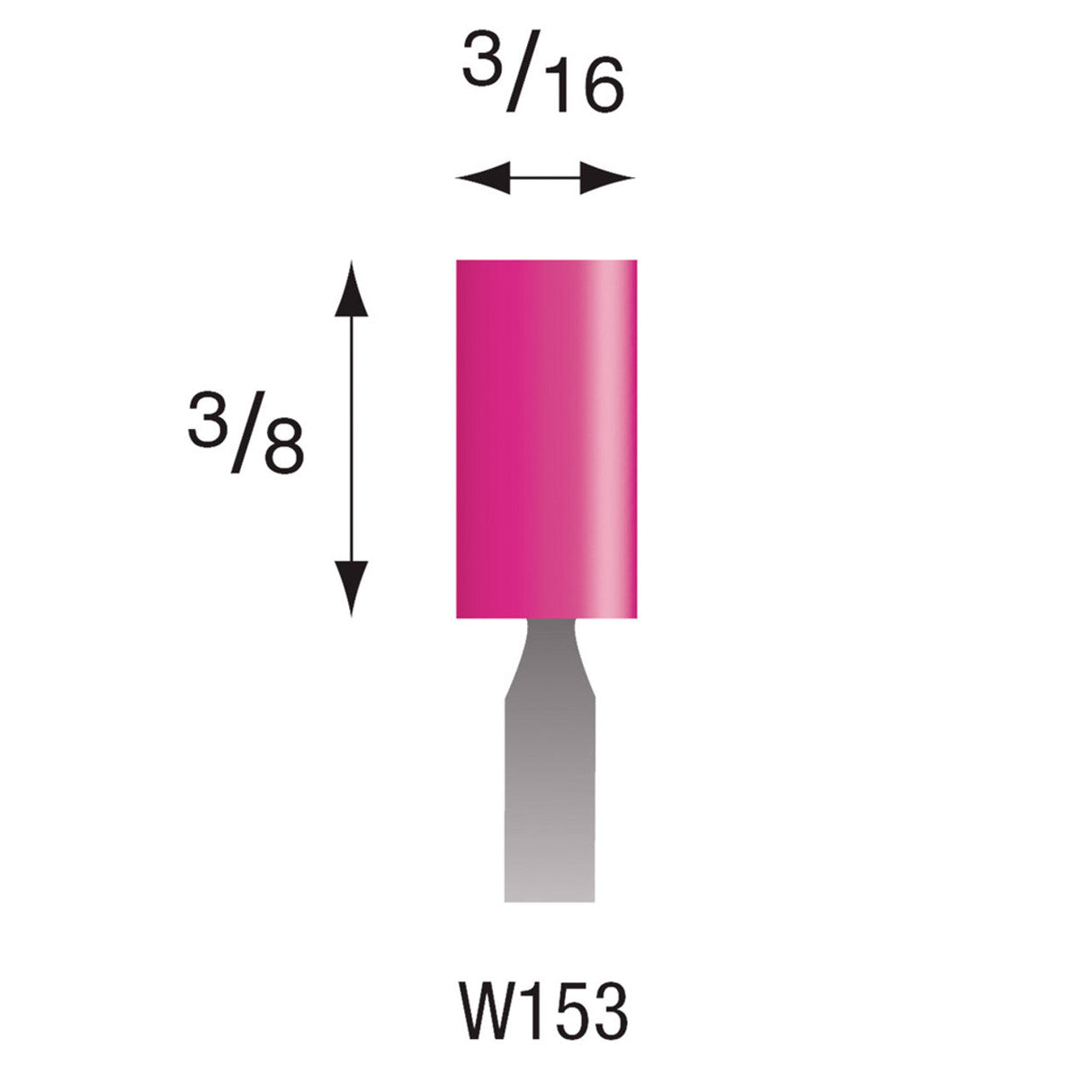 Pink Mounted Stones - Style "W"- 1/8" Shank (Pkg. of 24)