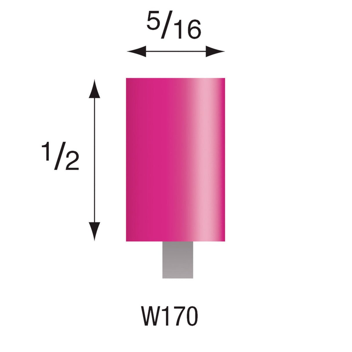 Pink Mounted Stones - Style "W"- 1/8" Shank (Pkg. of 24)