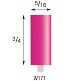 Pink Mounted Stones - Style "W"- 1/8" Shank (Pkg. of 24)