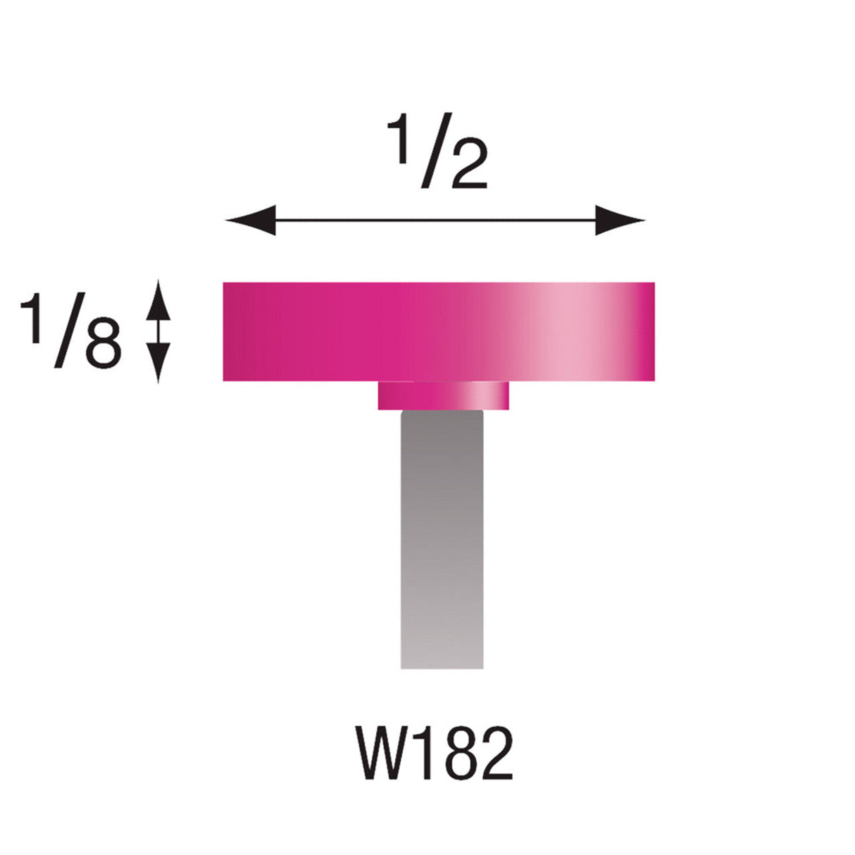 Pink Mounted Stones - Style "W"- 1/8" Shank (Pkg. of 24)