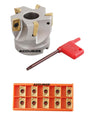 2" x 3/4" 90 Deg. Square Shoulder Indexable Face Mill plus 15 pc of APKT1604 Inserts, #4508-0012B+0056-1604