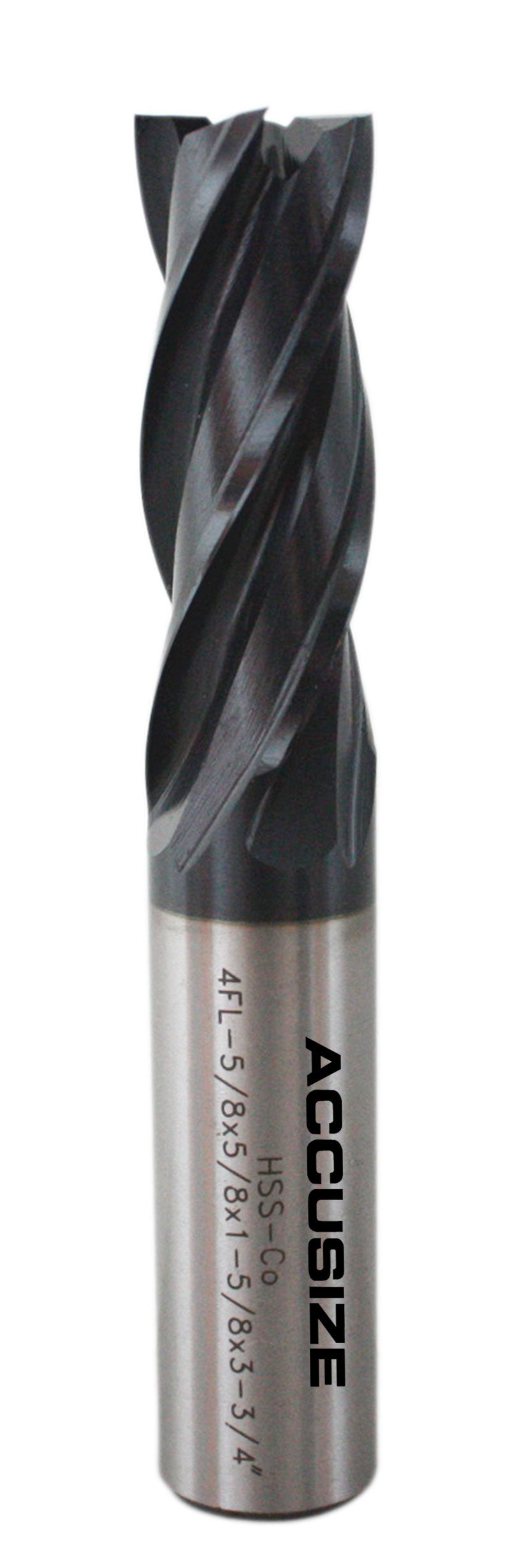 Cobalt 4 Flute End Mills, M42 (HSS+8% Cobalt) TiAlN Coating