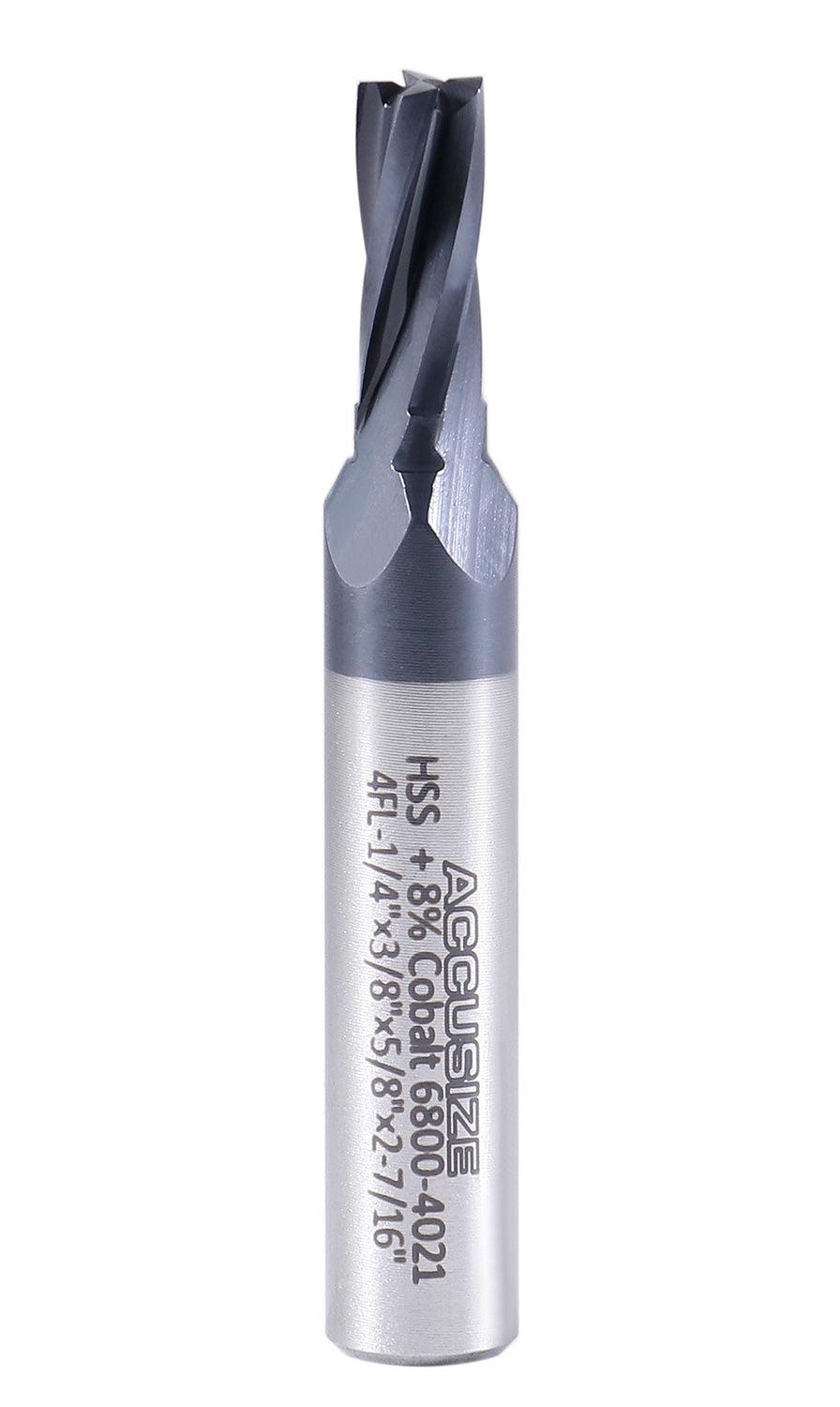 Cobalt 4 Flute End Mills, M42 (HSS+8% Cobalt) TiAlN Coating