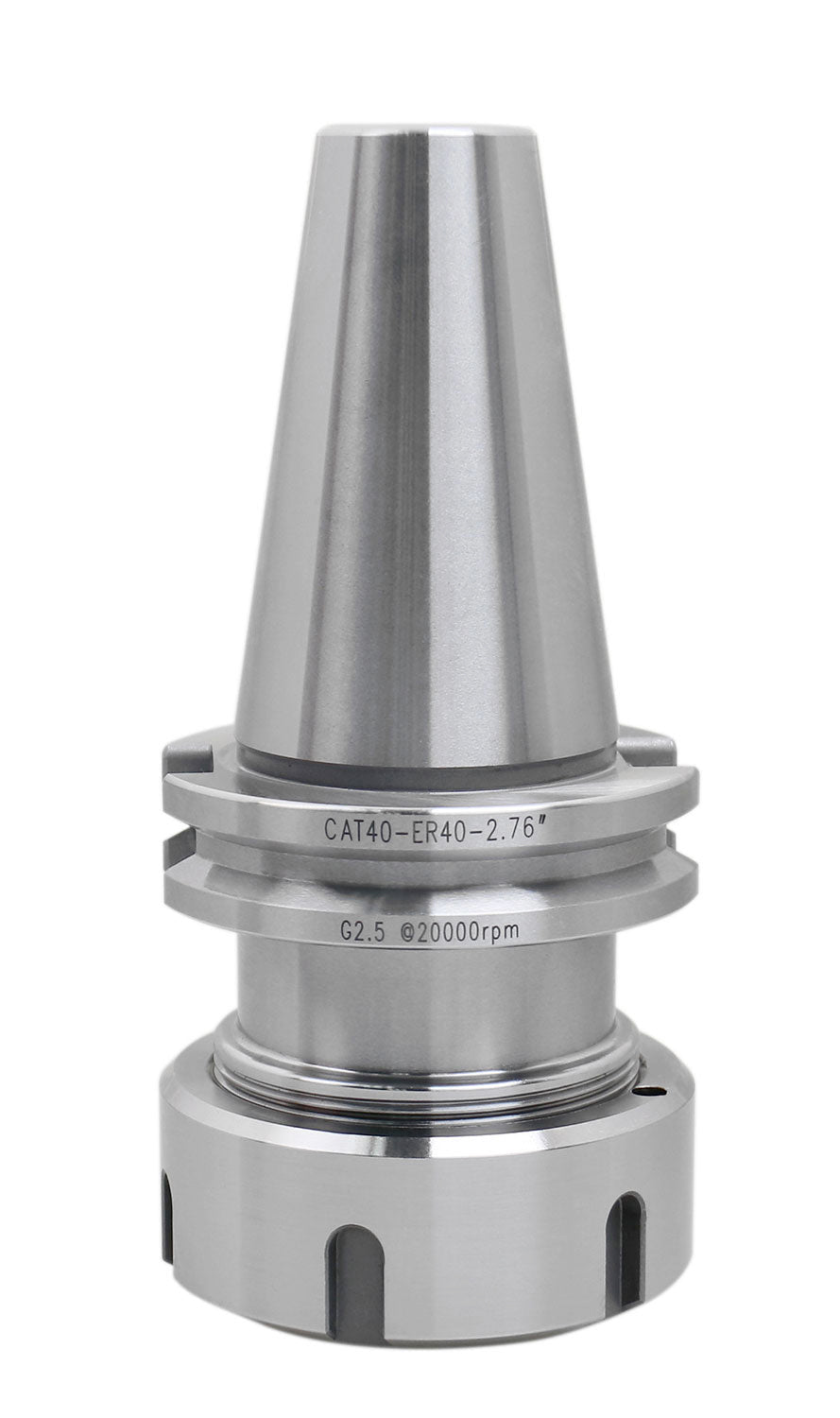 Premium V-Flange  CAT40 and BT40 to ER Style Collet Chucks, Balanced to 20,000 RPM at G2.5