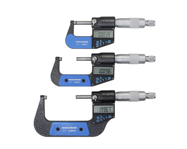 3ps/set, 0-1", 1-2", 2-3" 7-Key-Electronic-Digital-Micrometers inch/metric, #AC21-1022-2022-3022