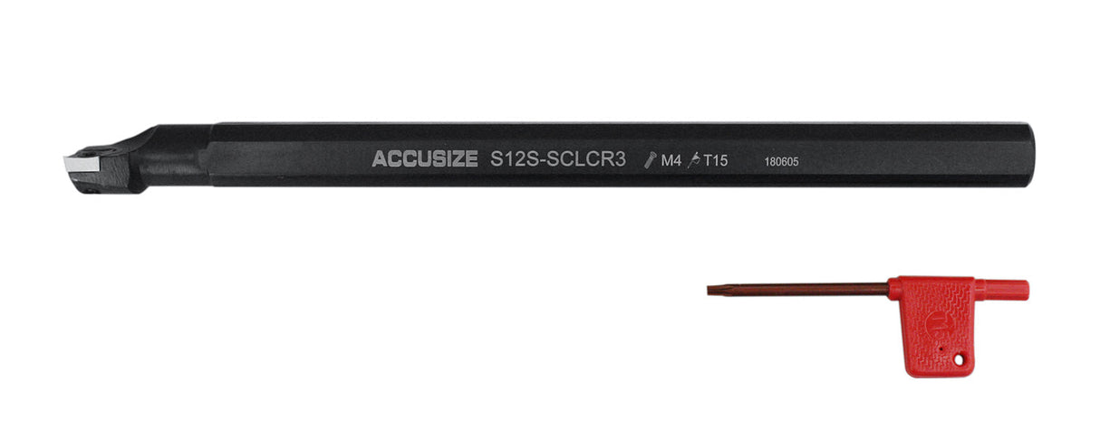 RH SCLCR Indexable Boring Bars with Inserts for Cutting Aluminum, Key included, Including 1/2", 5/8", 3/4" & 1"